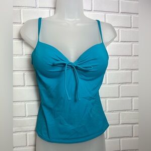 Victoria's Secret Padded turquoise Tie Swim Tankini Top Swimsuit/size 34B